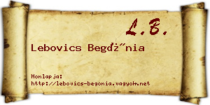 Lebovics Begónia névjegykártya